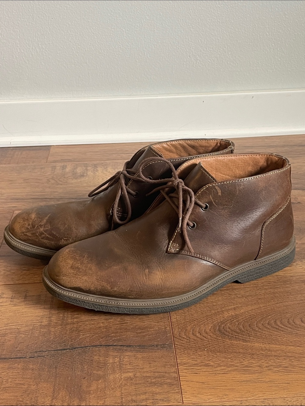 Bass & Co Bass Men’s Radley Chukka Brown Leather Boots Size 11 W